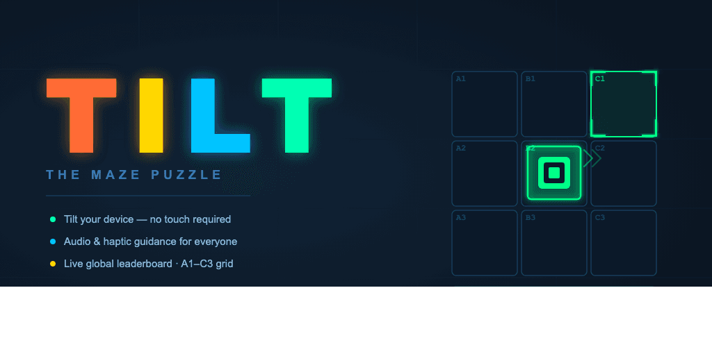 TILT 메이즈 퍼즐 게임 화면